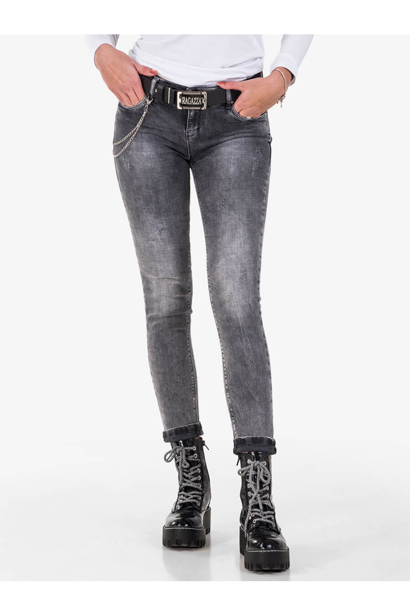 Дамски слим фит дънки 5782-82 INDIGO Fashion