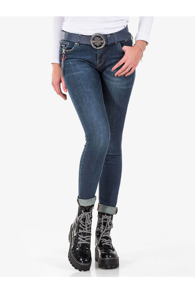 Слим фит дамски дънки 5924 INDIGO Fashion