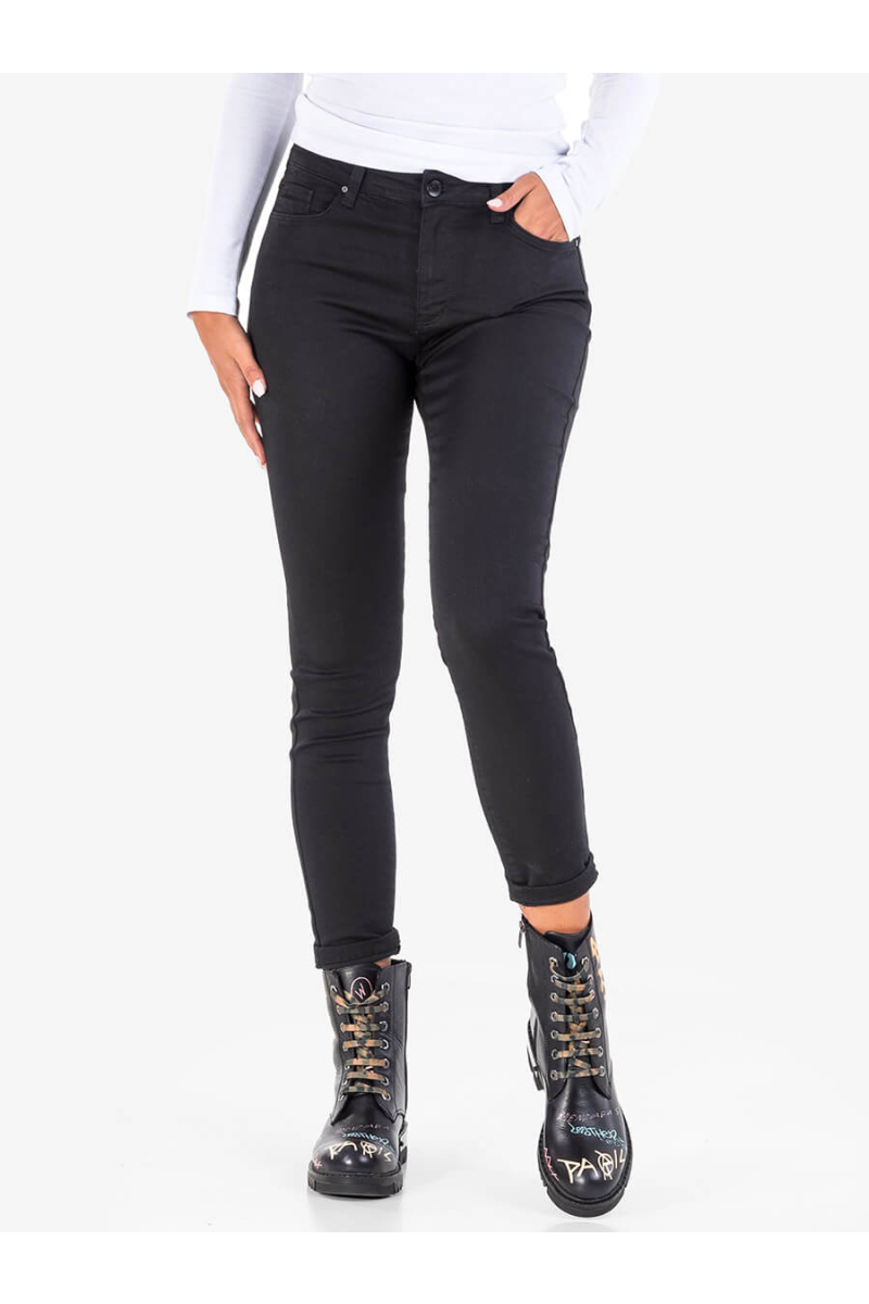 Черни дамски слим фит дънки - големи размери B5150 INDIGO Fashion