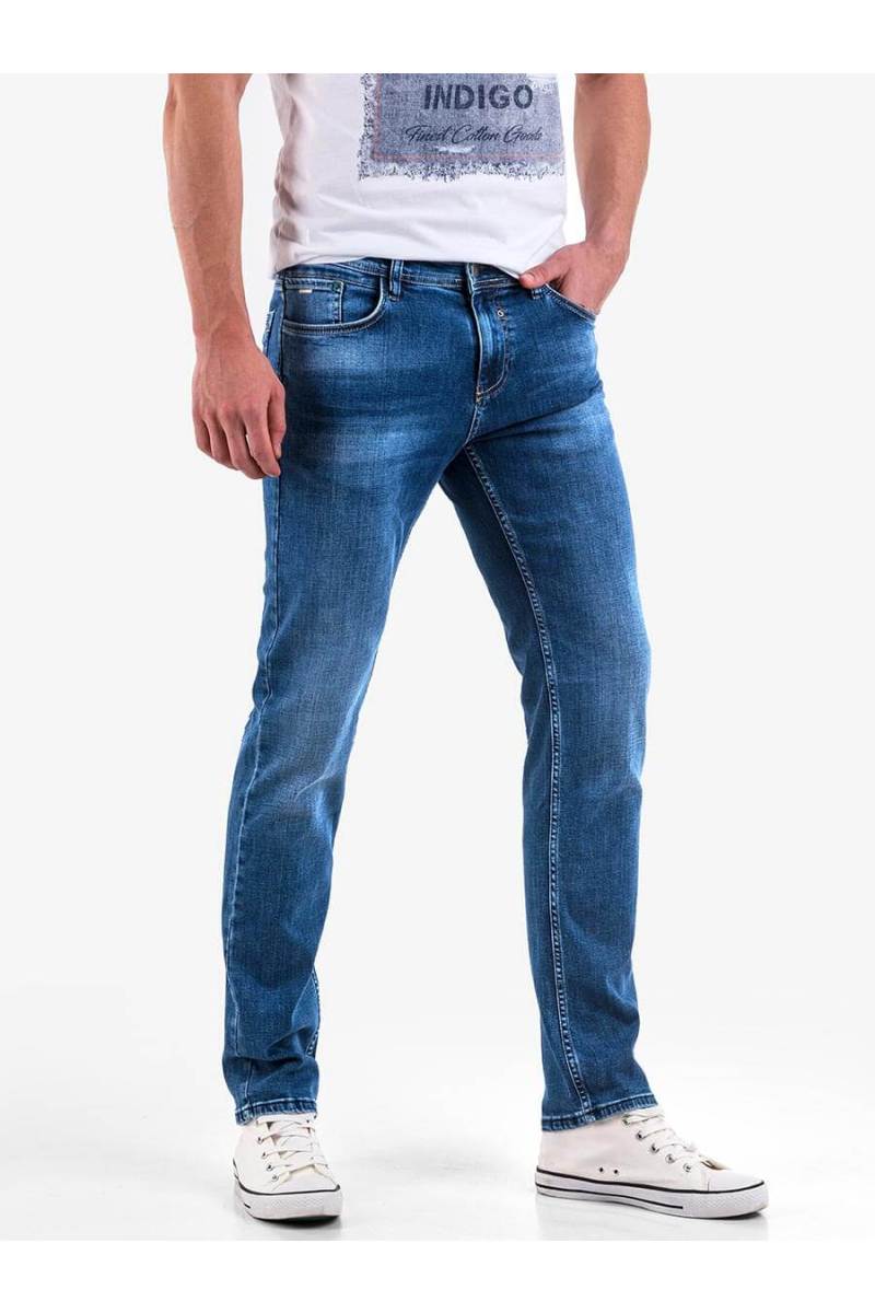 Мъжки прави дънки в цвят деним 5182 INDIGO Fashion
