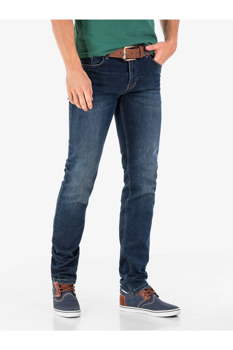 Класически мъжки дънки с кафяв колан 5591 INDIGO Fashion