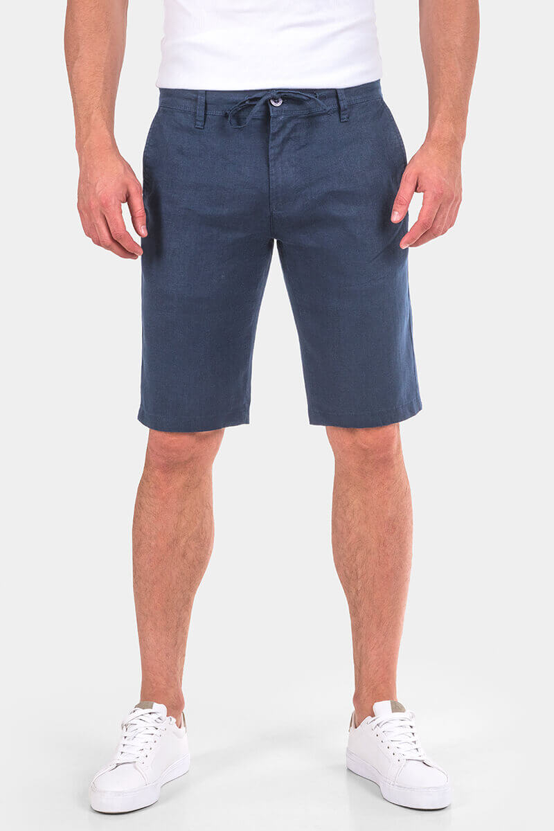 Ленени мъжки бермуди 6581-18 INDIGO Fashion