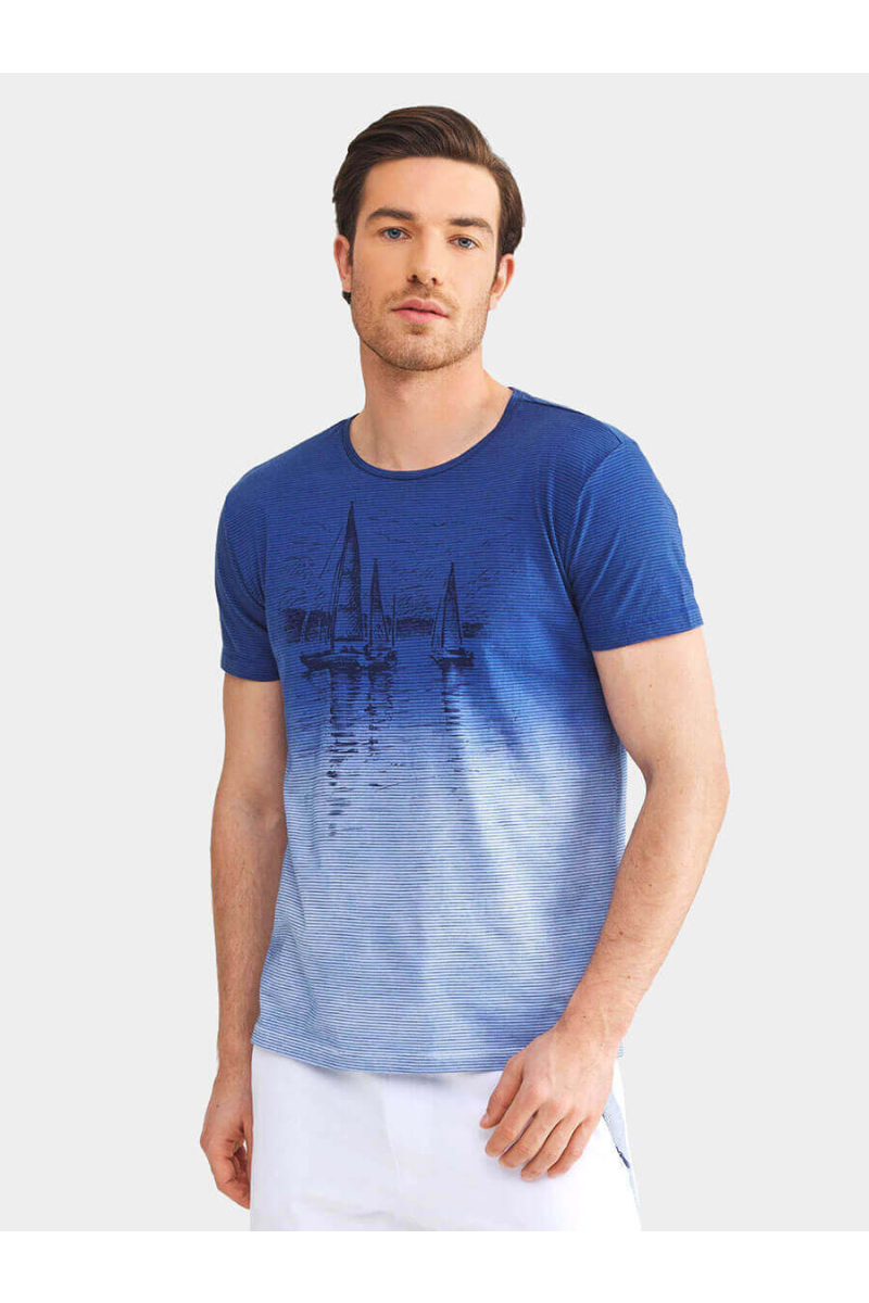 Мъжка тениска 35307-08 INDIGO Fashion