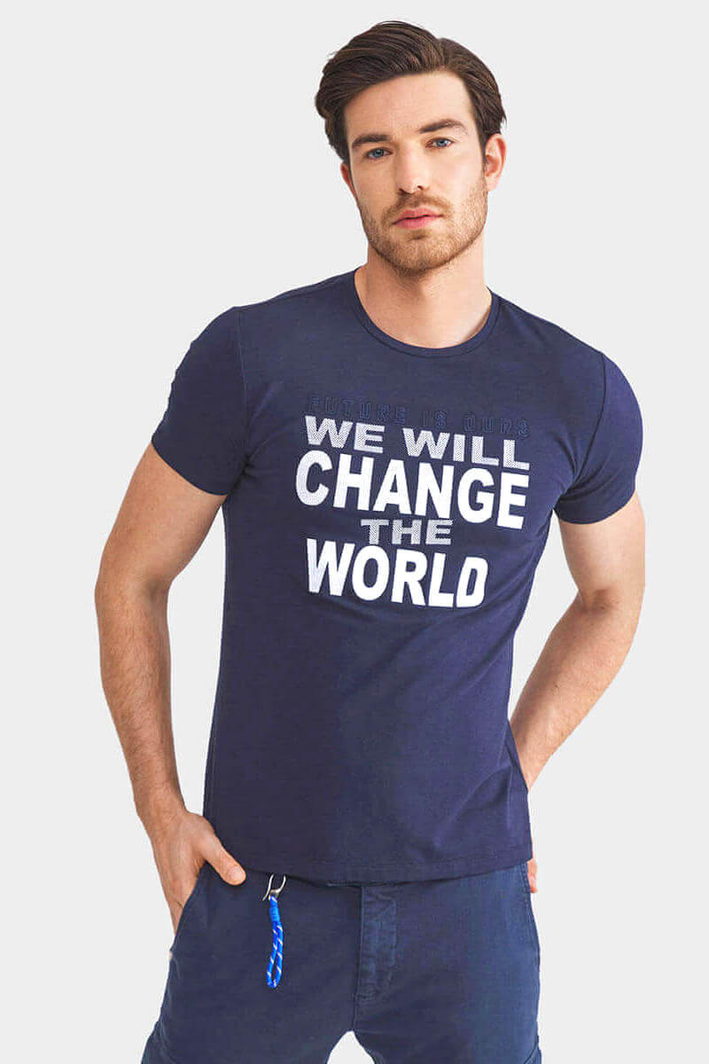 Мъжка тениска 501653 INDIGO Fashion