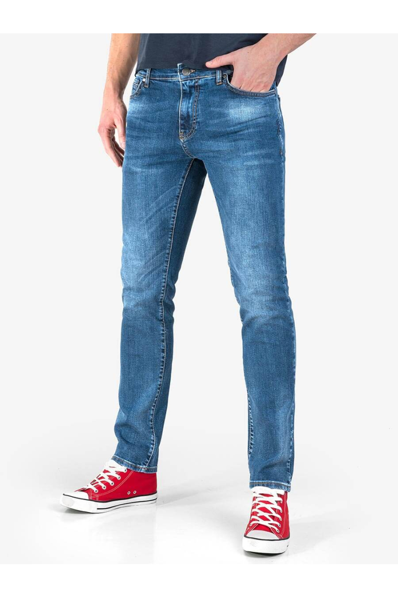Мъжки прави дънки в цвят деним 9129 INDIGO Fashion