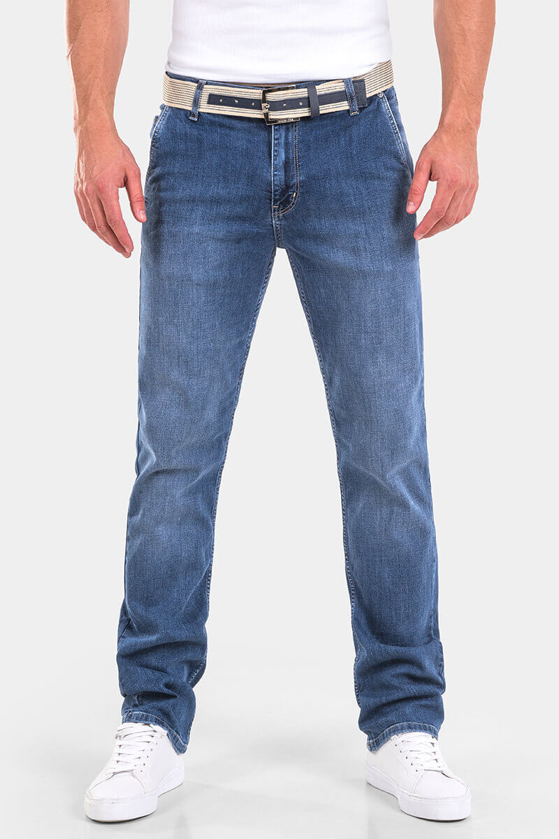 Прави мъжки дънки 6643 INDIGO Fashion A