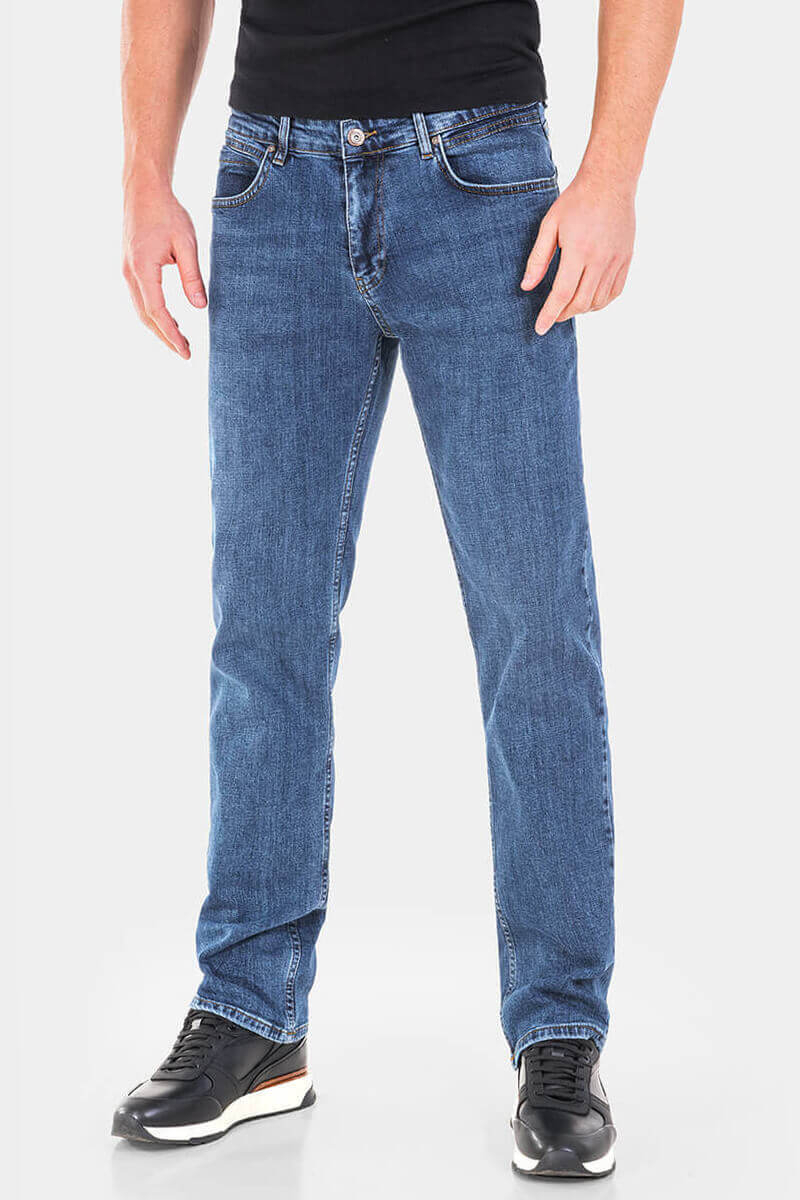 Прави мъжки дънки 5302 INDIGO Fashion