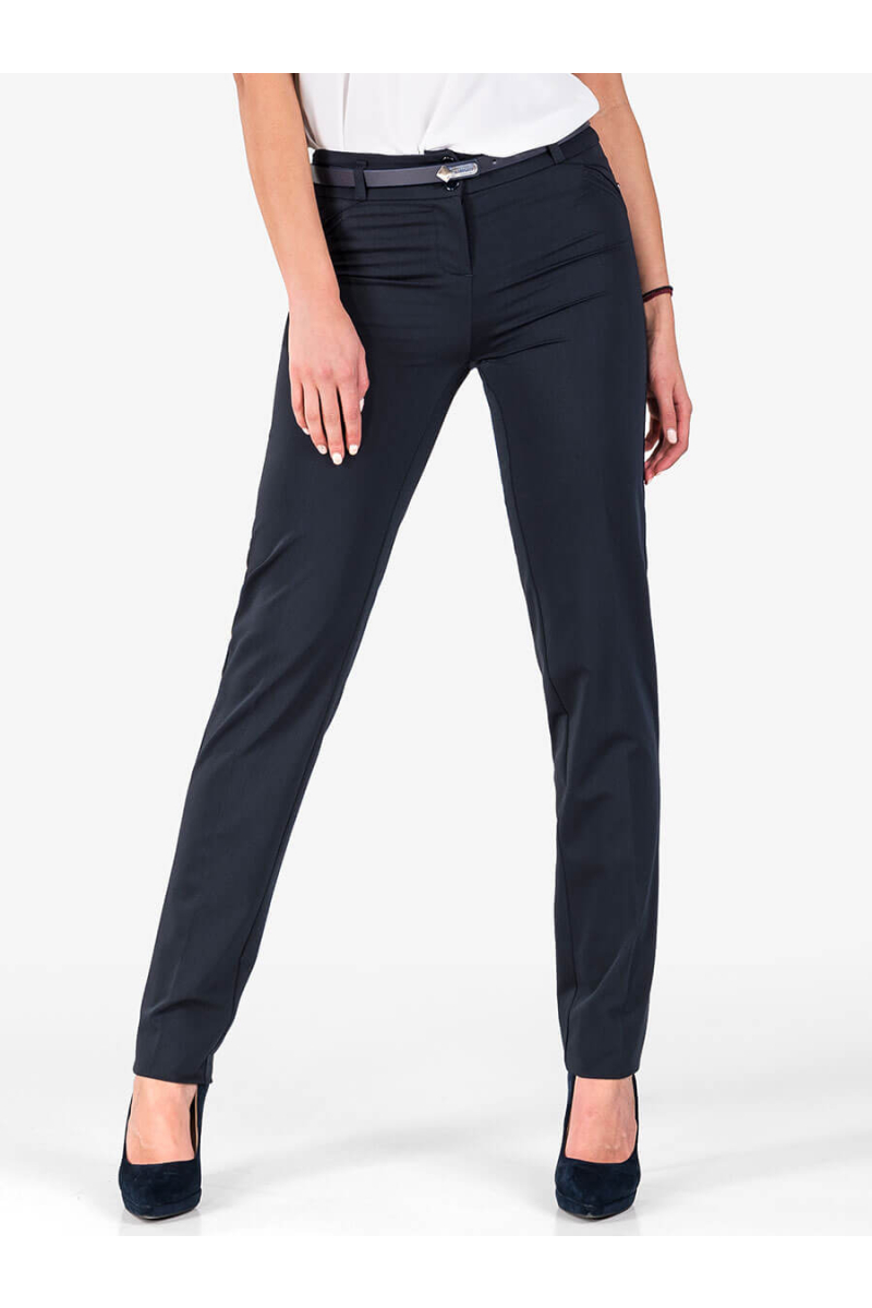 Класически тъмносин панталон с колан 5920 INDIGO Fashion