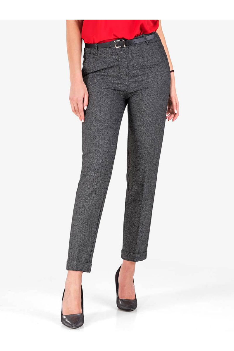 Дамски панталон в сив меланж 5948 INDIGO Fashion