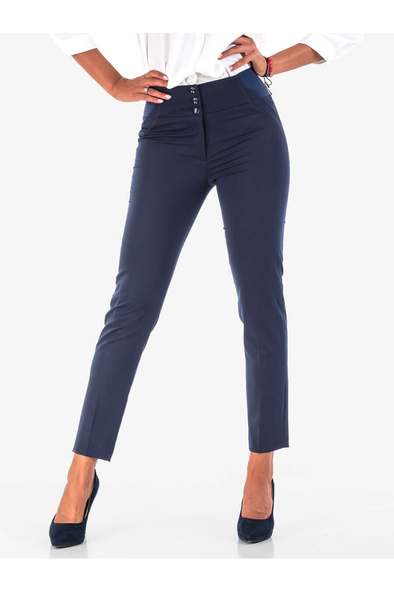 Дамски тъмносин панталон - големи размери B301N INDIGO Fashion