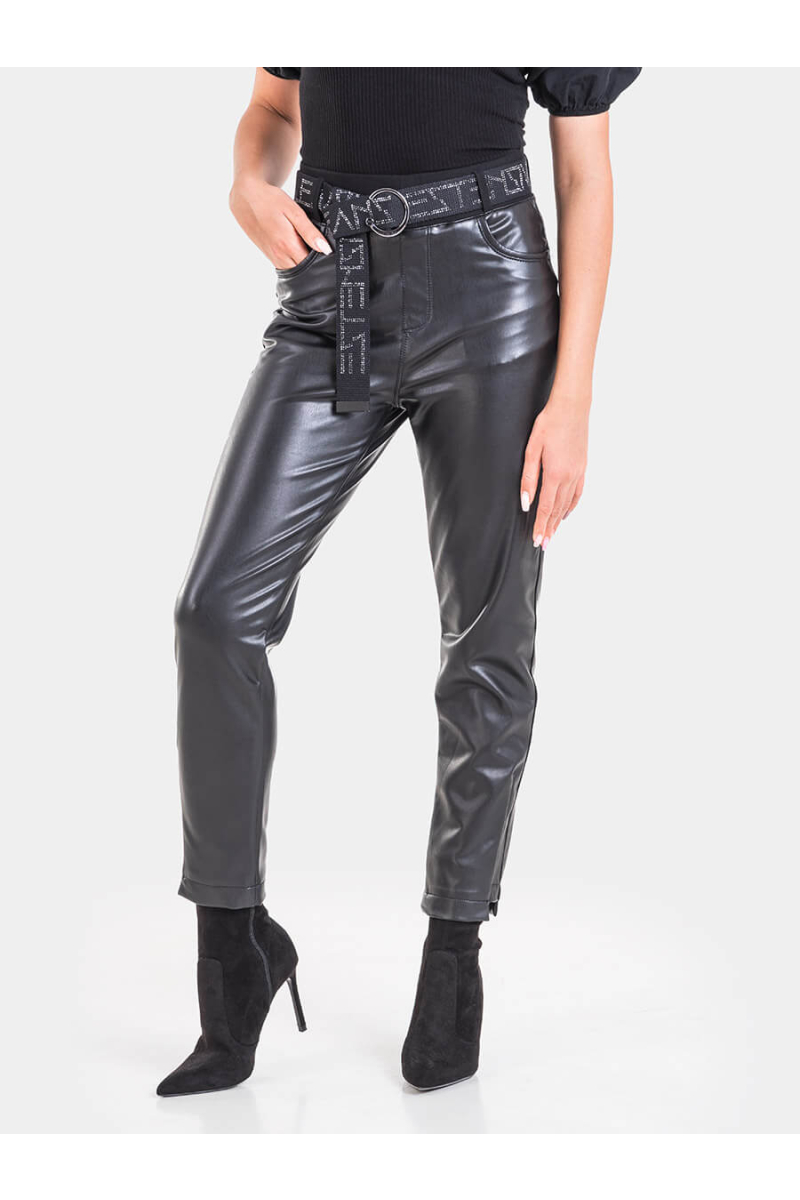 Дамски панталон от еко кожа 1435 INDIGO Fashion