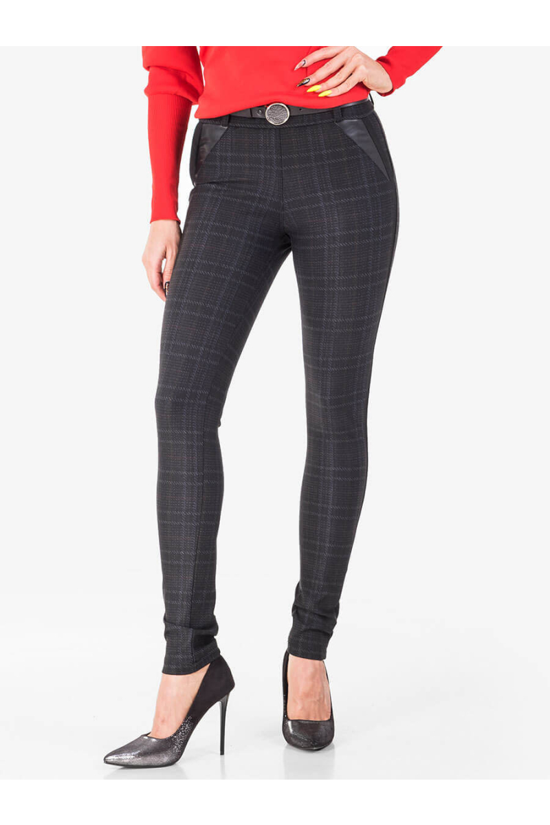 Кариран панталон тип клин 3325-09 INDIGO Fashion