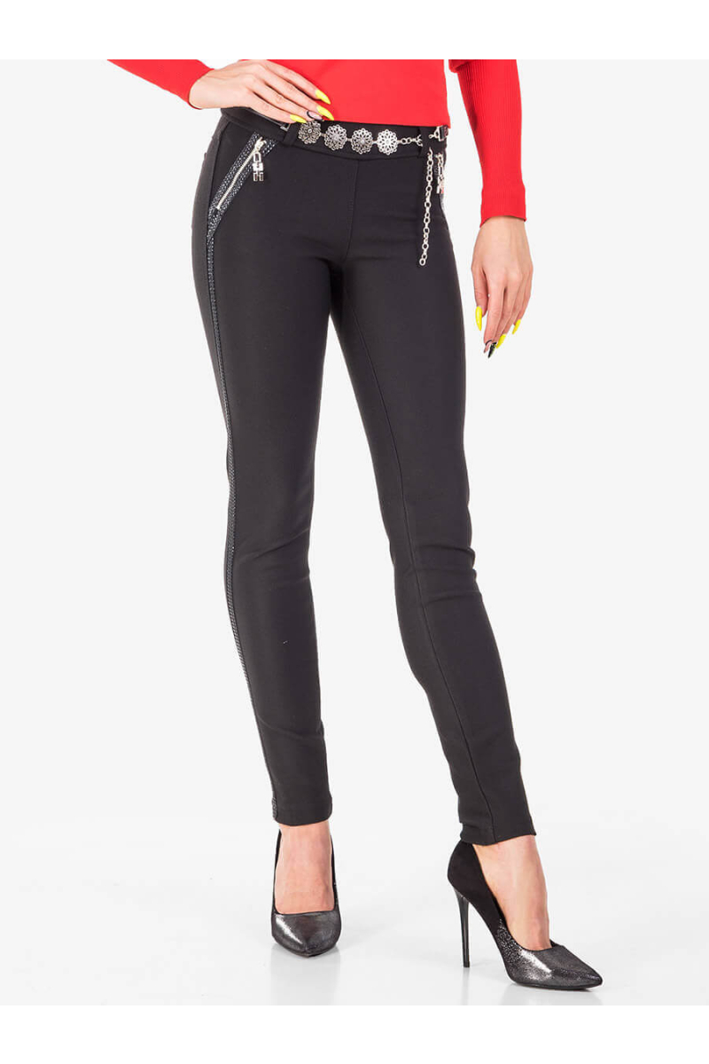 Черен дамски панталон тип клин 3349 INDIGO Fashion