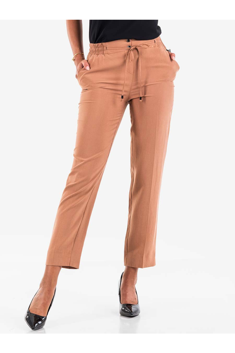 Памучен дамски панталон - цвят керемида 8926 INDIGO Fashion