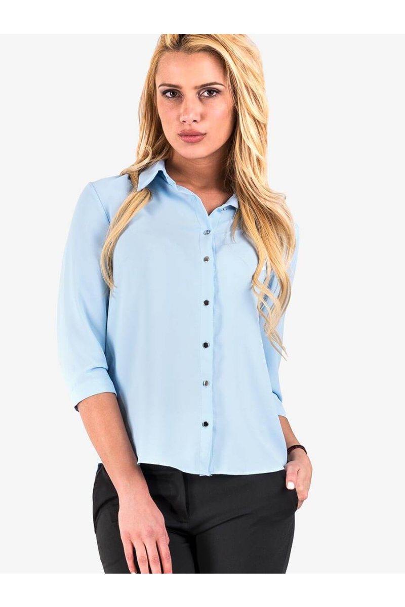 Дамска елегантна риза - светлосиня 500 INDIGO Fashion