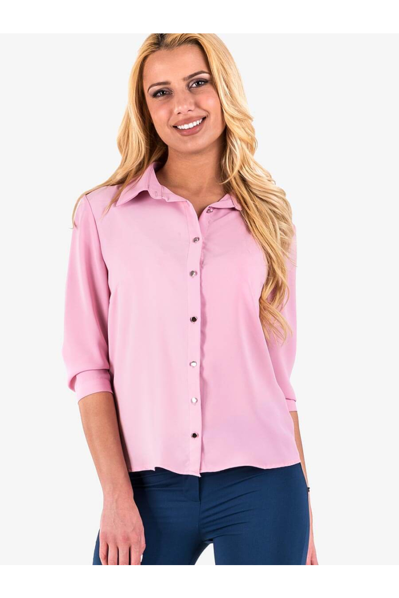 Дамска елегантна риза - розова 500 INDIGO Fashion