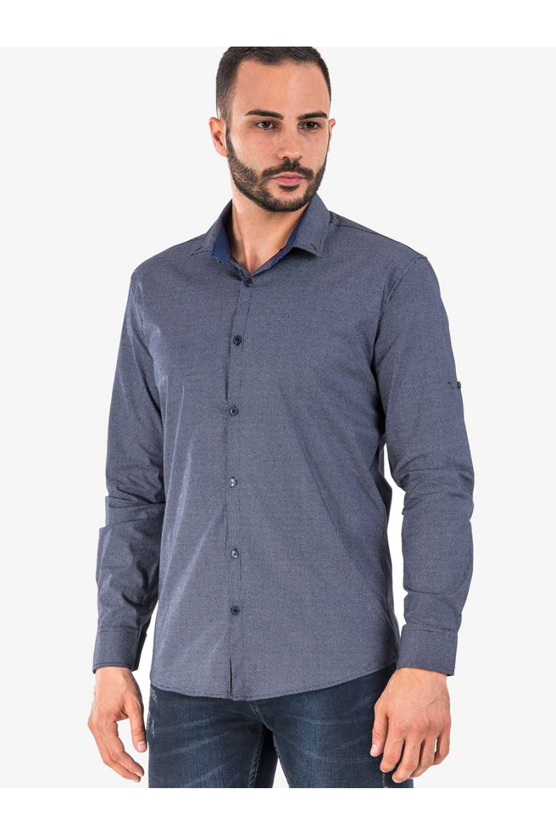 Класическа тъмносиня мъжка риза 6708 INDIGO Fashion