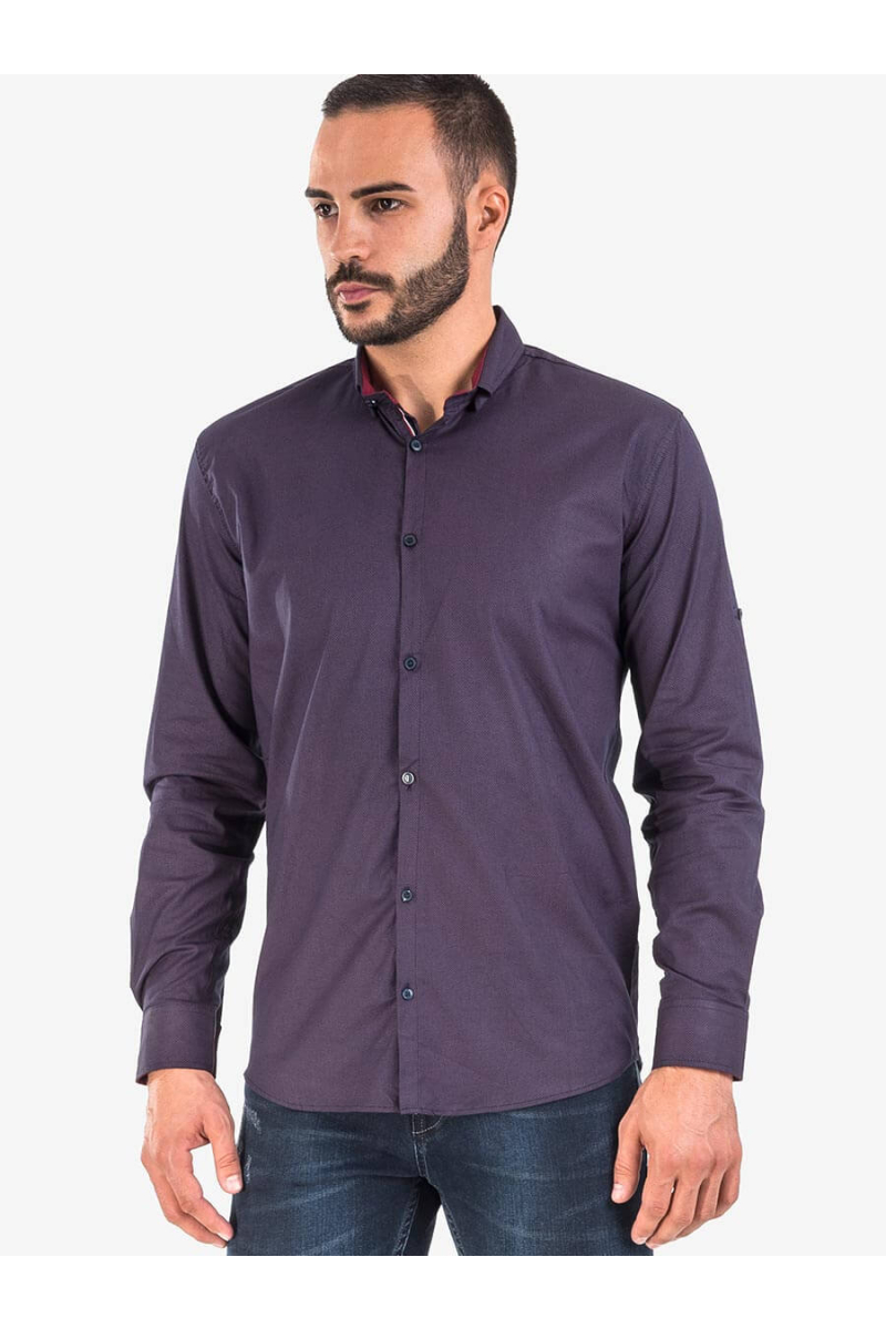 Класическа лилава мъжка риза 6708 INDIGO Fashion