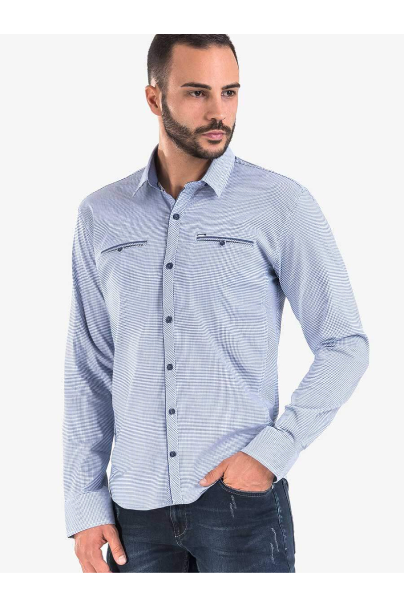 Карирана мъжка риза 2718 INDIGO Fashion