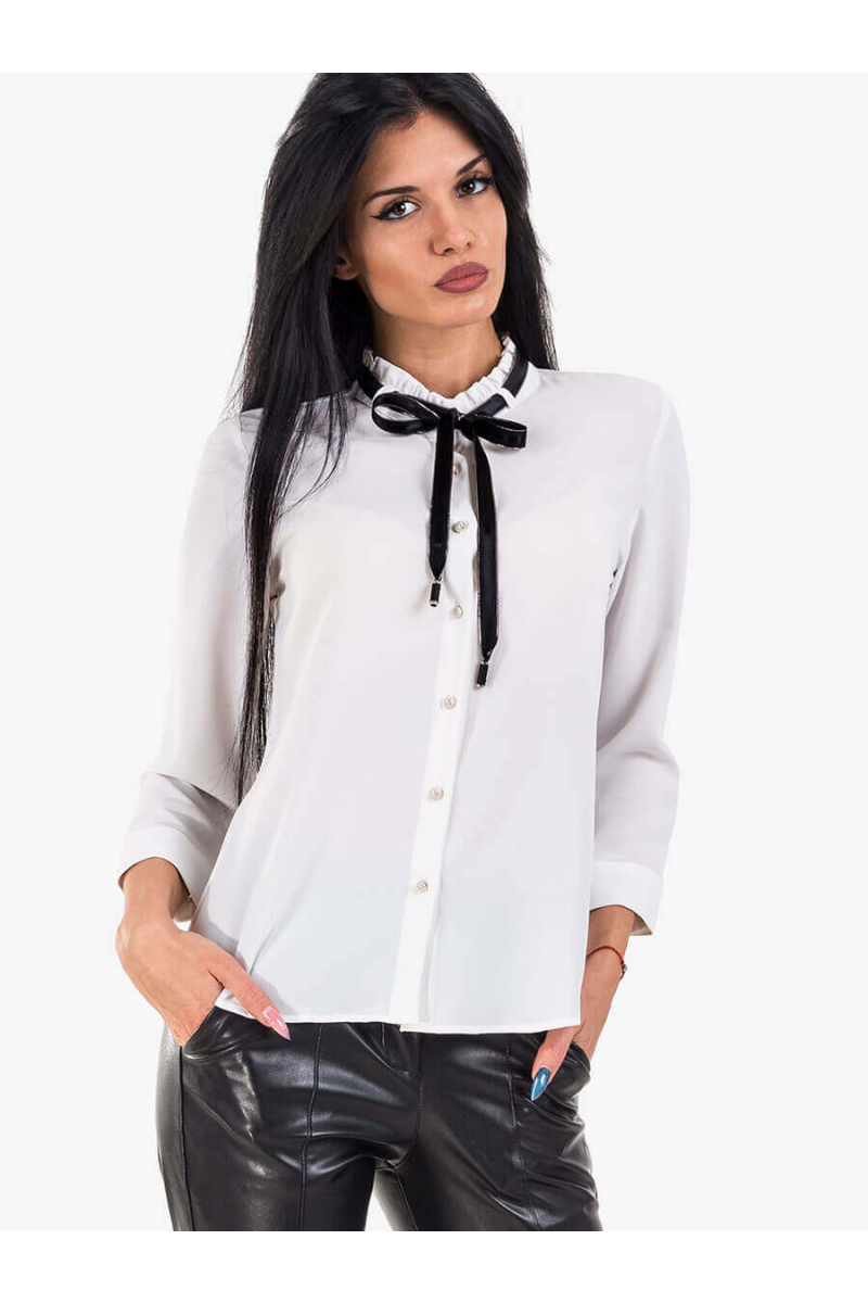 Елегантна дамска риза 4009-20 бяла INDIGO Fashion
