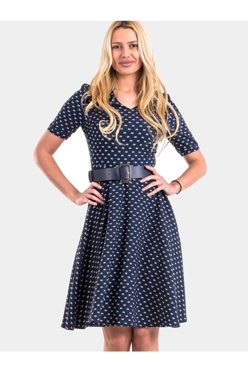 Вталена рокля 2501-18 INDIGO Fashion