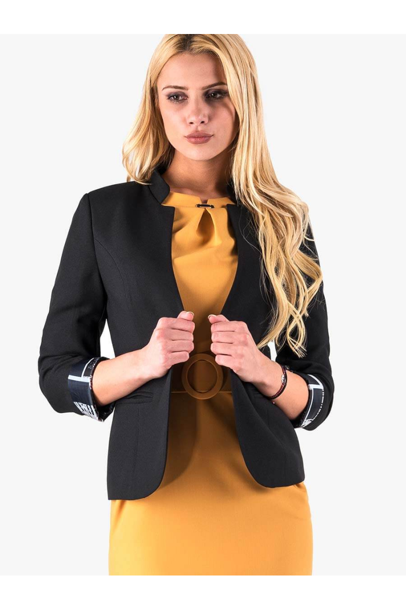 Дамско вталено сако - черно 7043 INDIGO Fashion