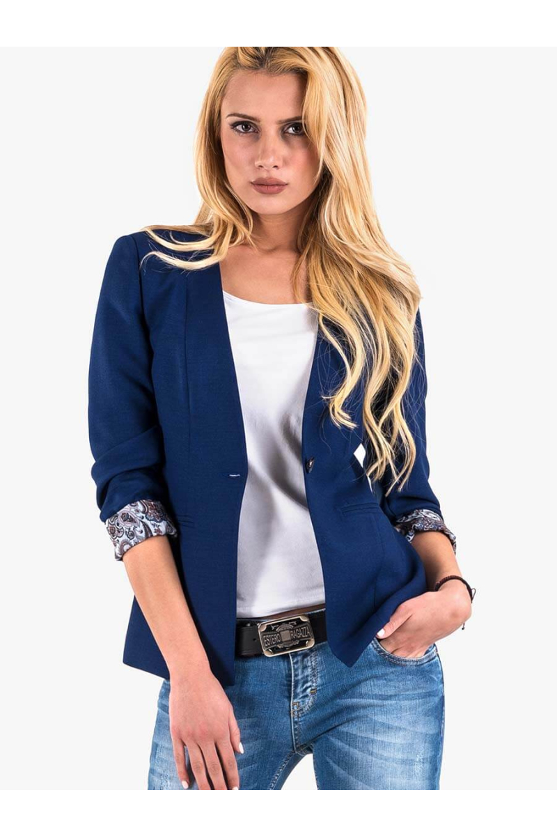 Дамско елегантно сако - турско синьо 7040 INDIGO Fashion