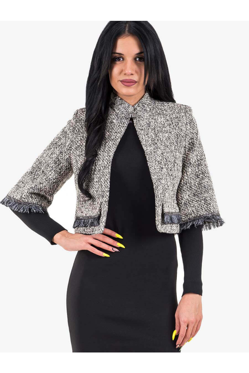 Късо бежoво дамско сако 1909 INDIGO Fashion