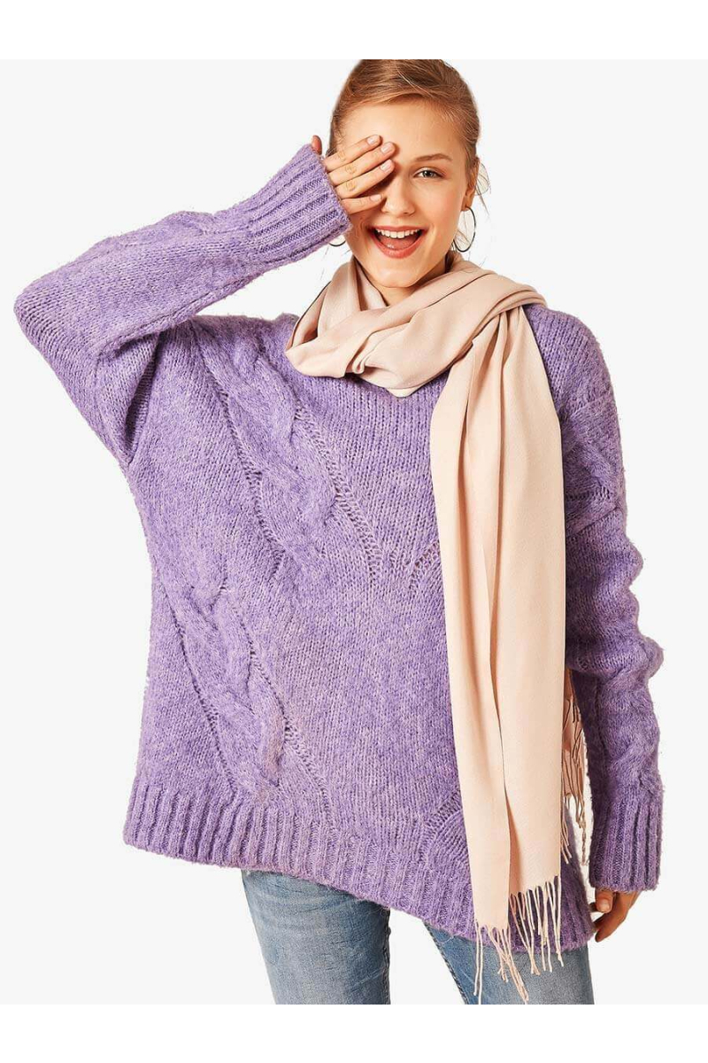 Едноцветен дамски шал 12107-02 INDIGO Fashion