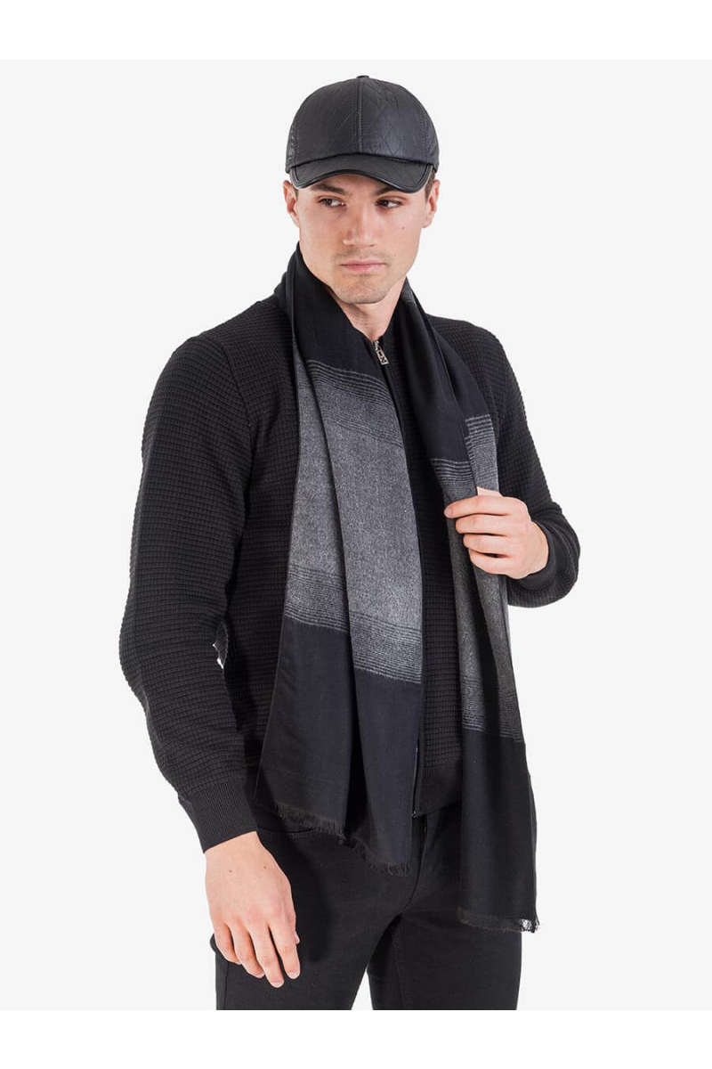 Двулицев кашмирен шал - черен 11146 INDIGO Fahion