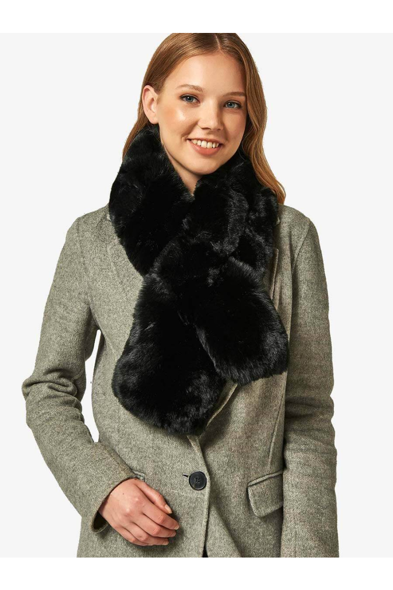 Дълга дамска шал-яка - черна 11246 INDIGO Fashion