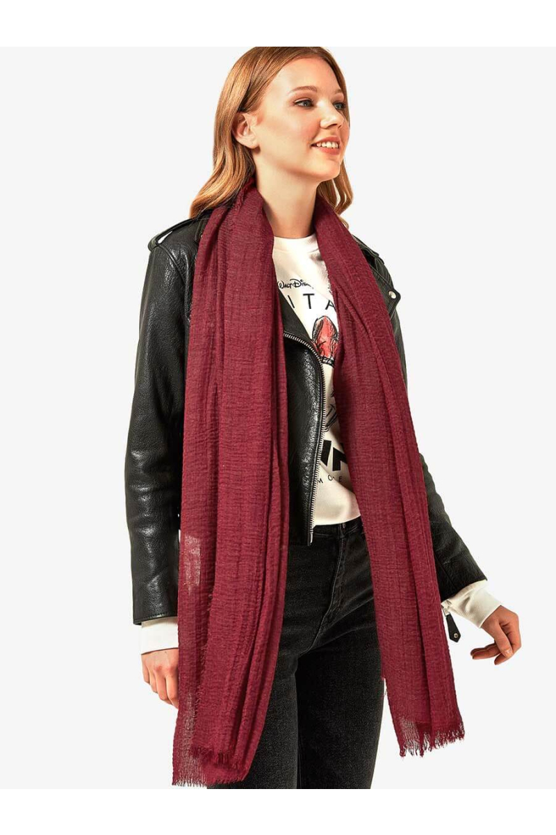 Дамски шал в цвят бордо 11705 INDIGO Fashion