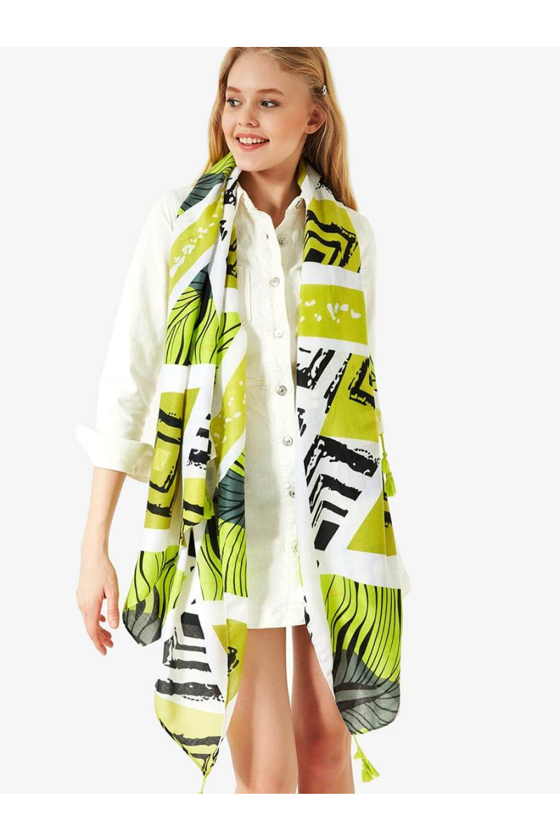 Дамски шал на геометрични фигури 11746 INDIGO Fashion