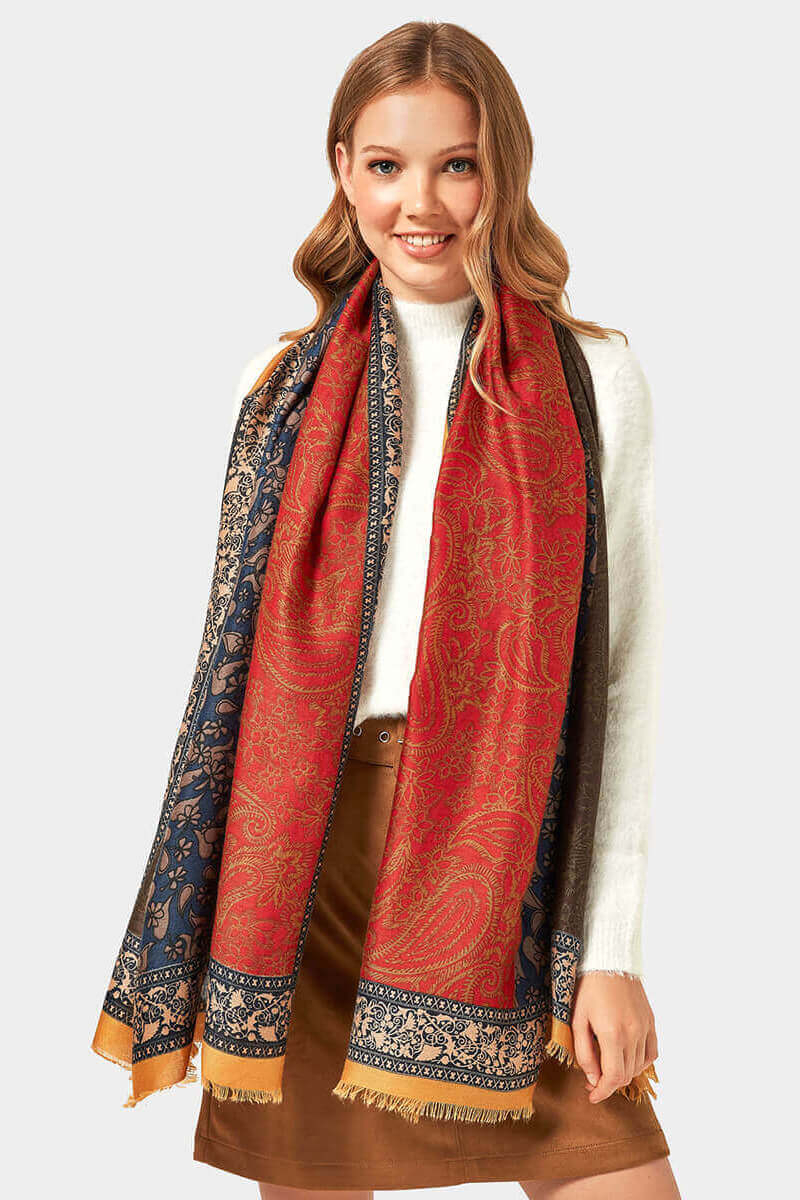 Дамски шал на цветя 11188-43 INDIGO Fashion