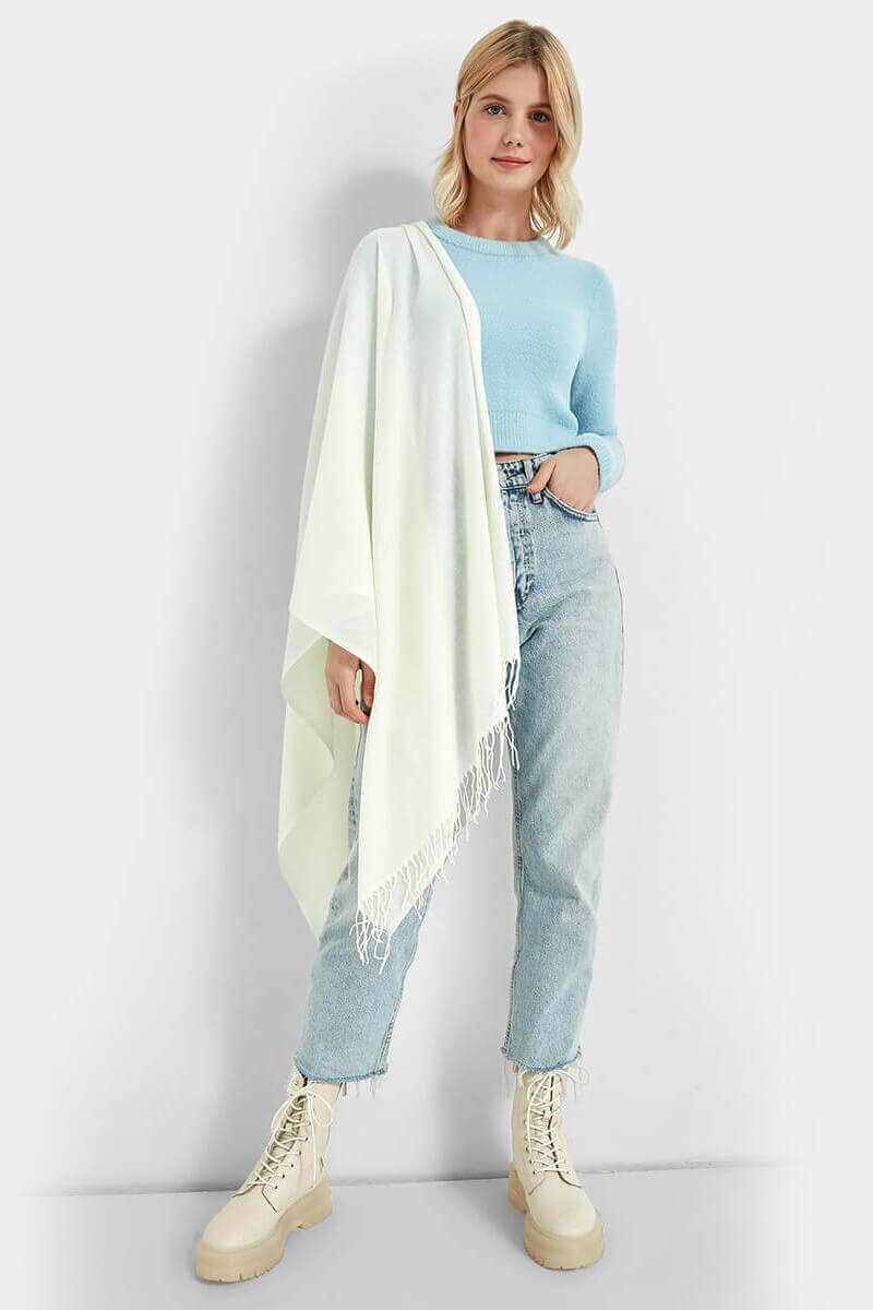 Едноцветен дамски шал 12107-01 INDIGO Fashion