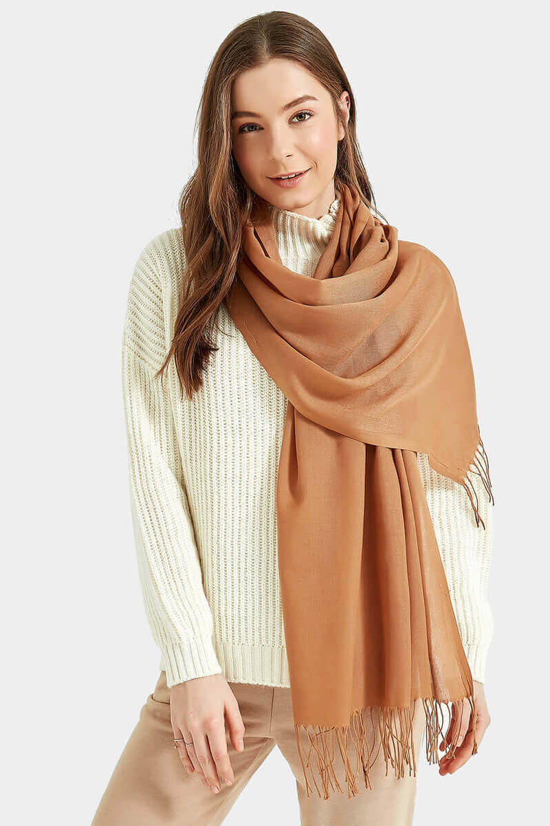 Eдноцветен дамски шал 12107-28 INDIGO Fashion