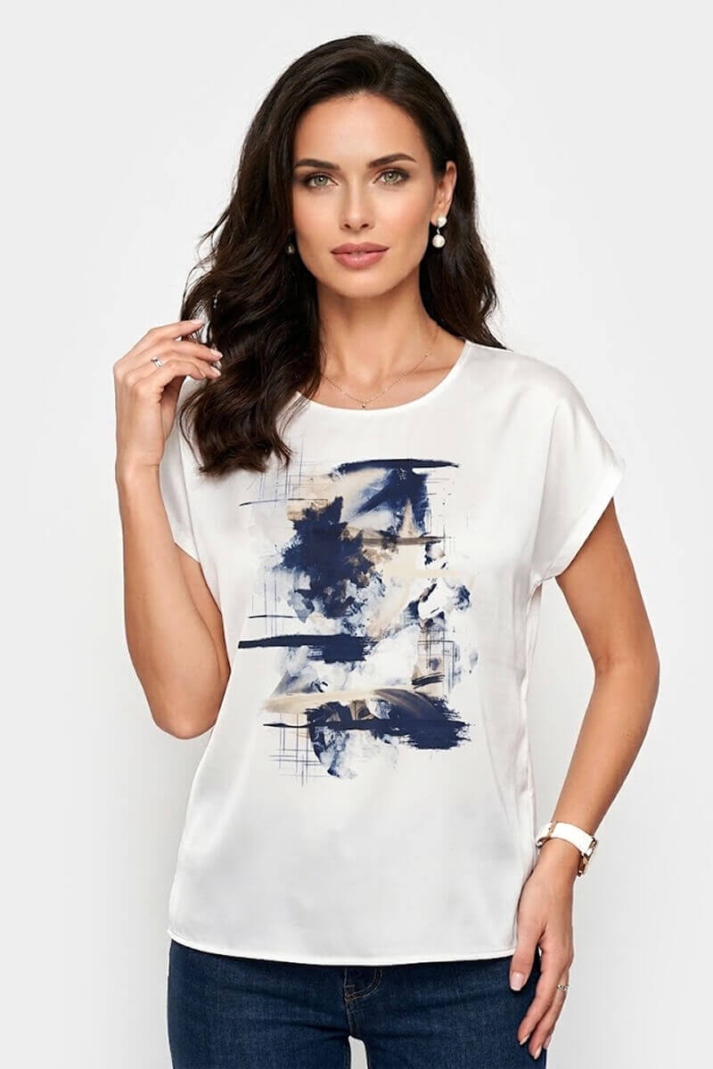 Стилна дамска блуза с къс ръкав 14875-20 Pretty Lolita