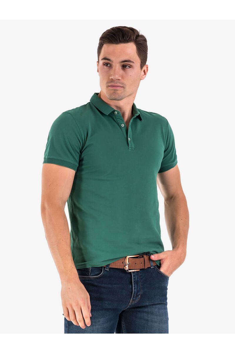 Зелена мъжка блуза с яка 501519 INDIGO Fashion