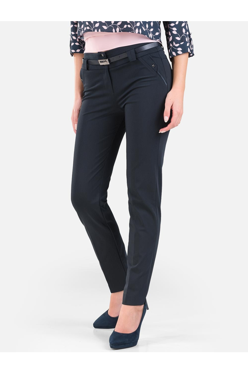 Дамски елегантен панталон в големи размери - тъмносин  B487 INDIGO Fashion