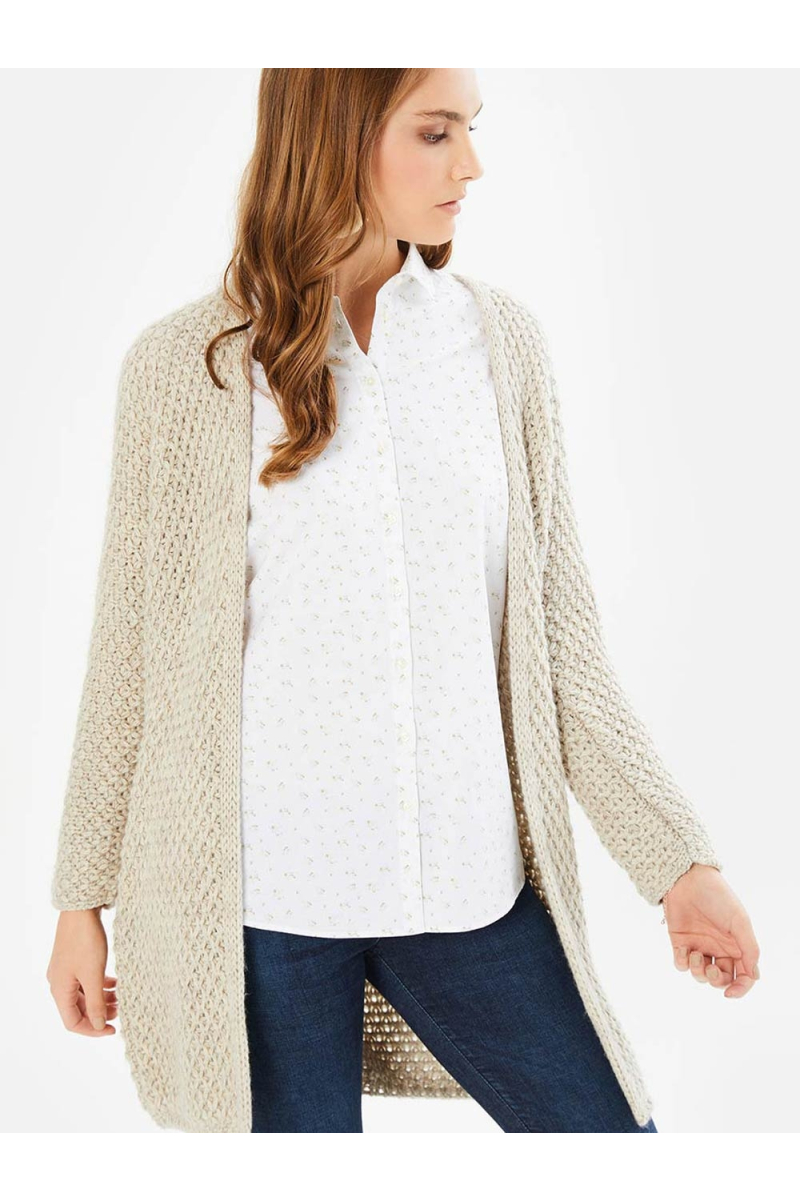 Плетена дамска светлобежова жилетка 850495 INDIGO Fashion