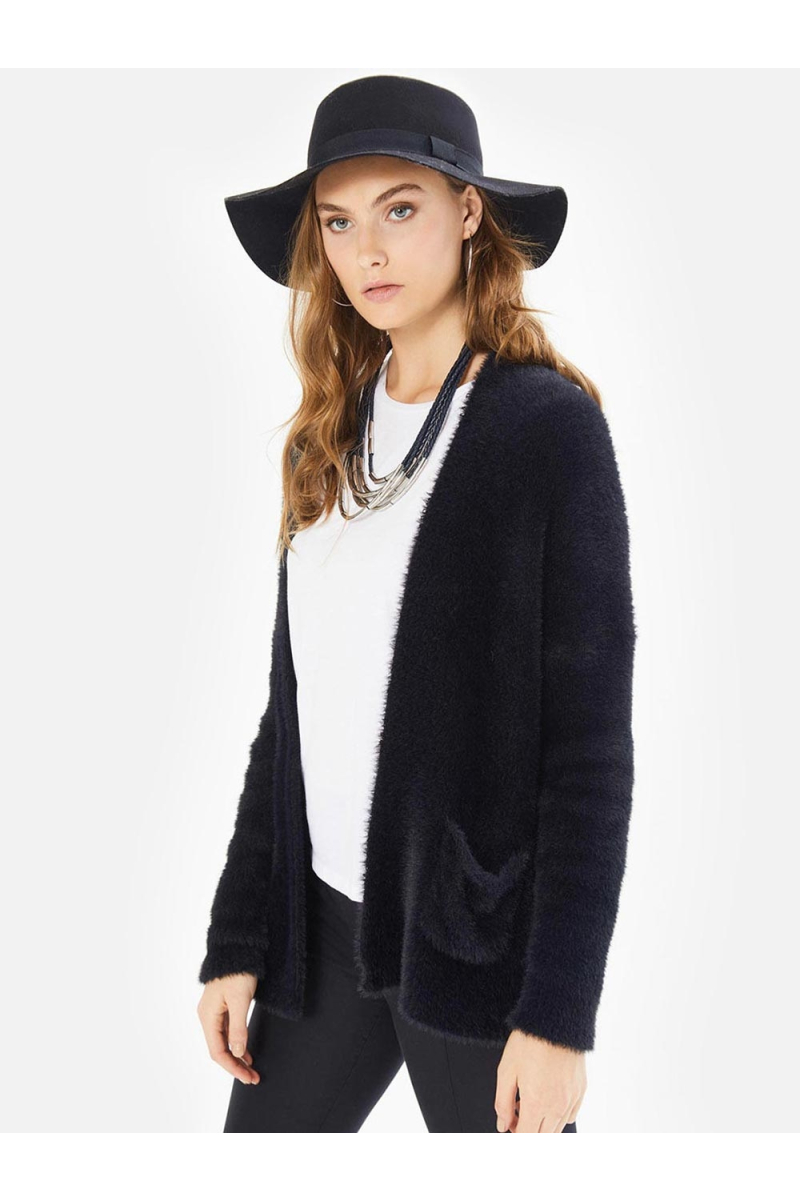Дамска мека черна жилетка 850523 INDIGO Fashion