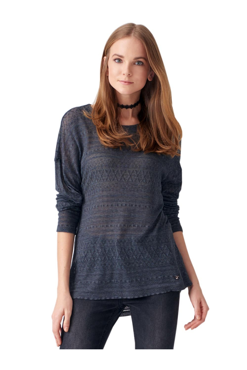 Дамска блуза свободен модел XINT 131- цвят антрацит 